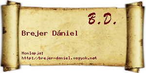 Brejer Dániel névjegykártya